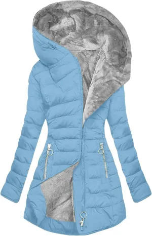 Puffer Jacket Womens Fleece Lined Thicken Down Jacket Sherpa Warm Dressy Casual Coat 2024 Outfits Clothes With Hood