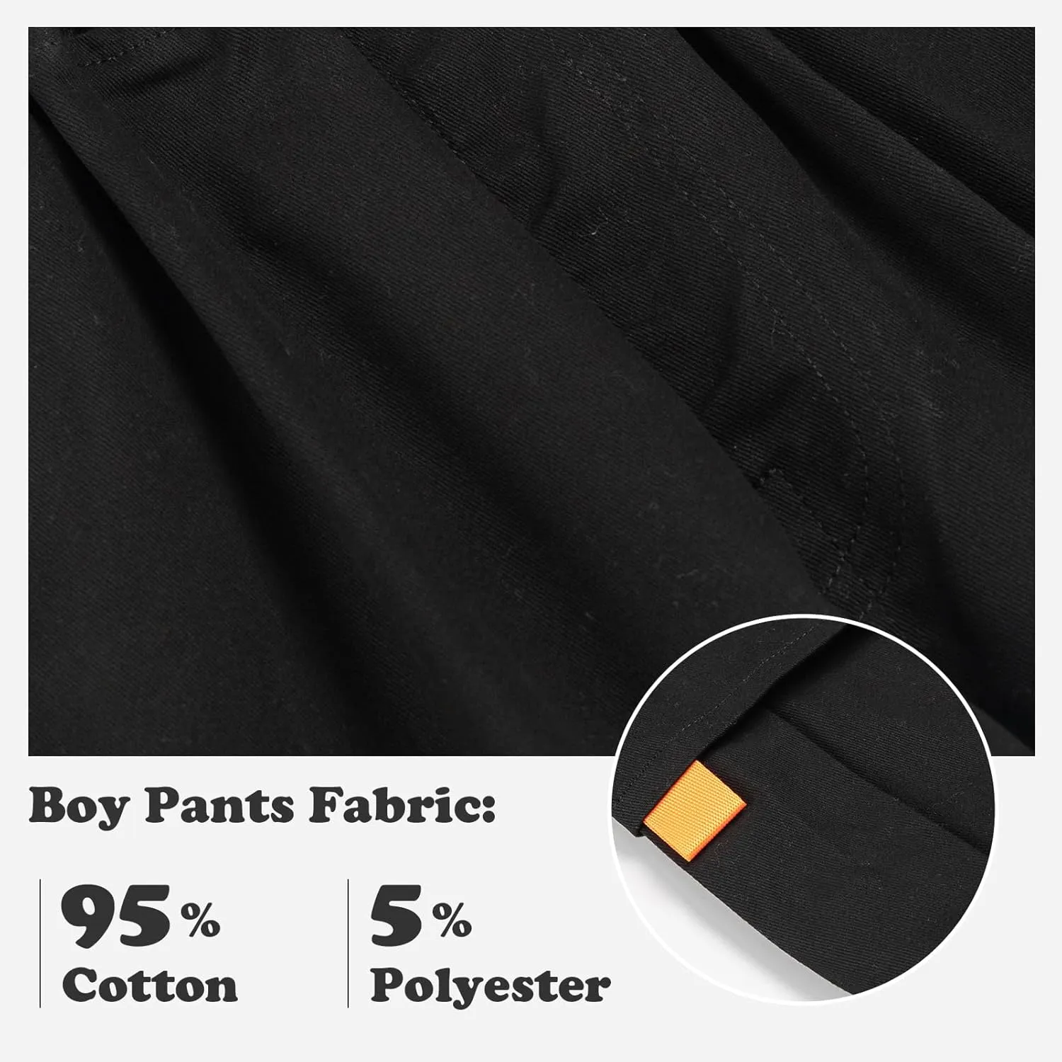 Rolanko Boys' Cargo Pants Casual Kids Joggers Elastic Waist Outdoor Hiking Baggy Trousers 4-14 Years