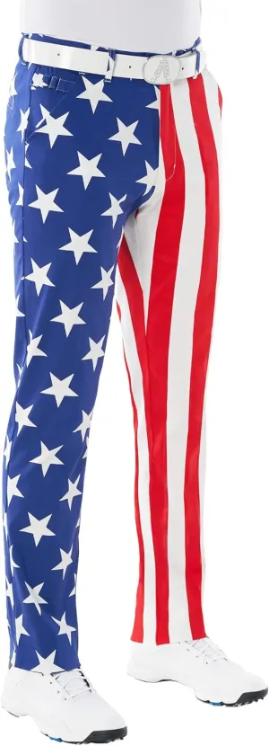 Royal & Awesome Men's Golf Pants, USA Flag, 30W x 30L