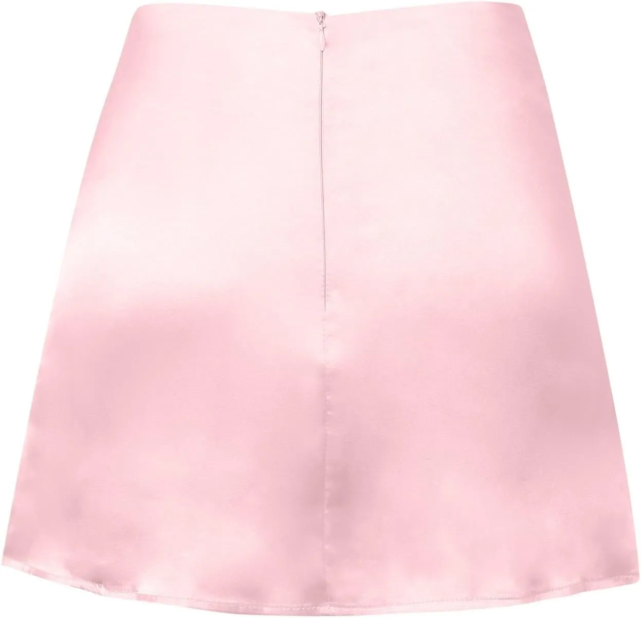 Satin Short Skirts for Women Silk Mini Skirt High Waisted A-Line Zipper Skirts Casual Soild Color Party Skorts Club Y2k Skirt