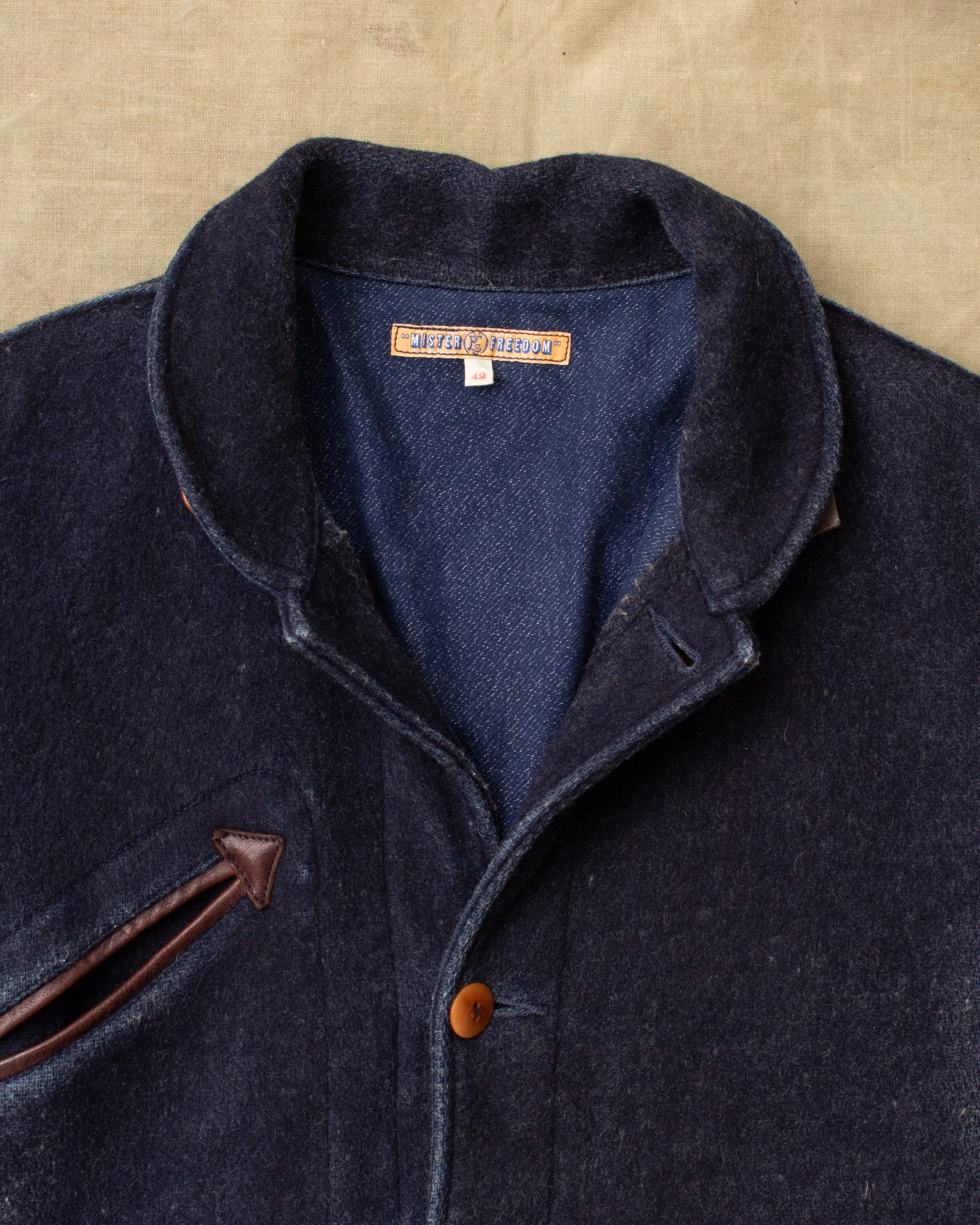 Second Hand Mister Freedom Jacket Chaparral Blouse Indigo Melton Wool Size 42