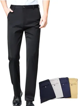 Silamone Timeless Stretch Pants, Timelessflex - Men's High Stretch Straight Fit Pants, Calormas Mens Trousers