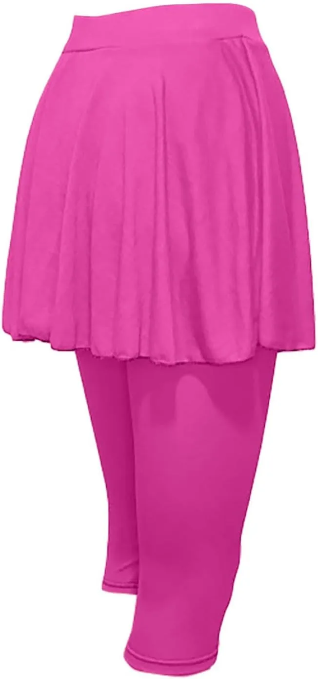 Skirted Leggings for Women 2025 Tennis Golf Skorts Capris Gym Tennis Yoga Legging with Skirts Sports Running Pickleball