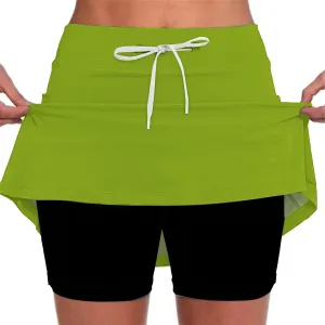 Skorts for Women High Waist Skirt Dressy Casual Plus Size with Underneath Tennis Skirt with Pockets Tummy Control