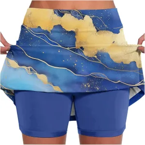Skorts for Women High Waisted Athletic Tennis Skirt Shorts Lightweight Tummy Control Graphic Print 2025 Yoga Skirts
