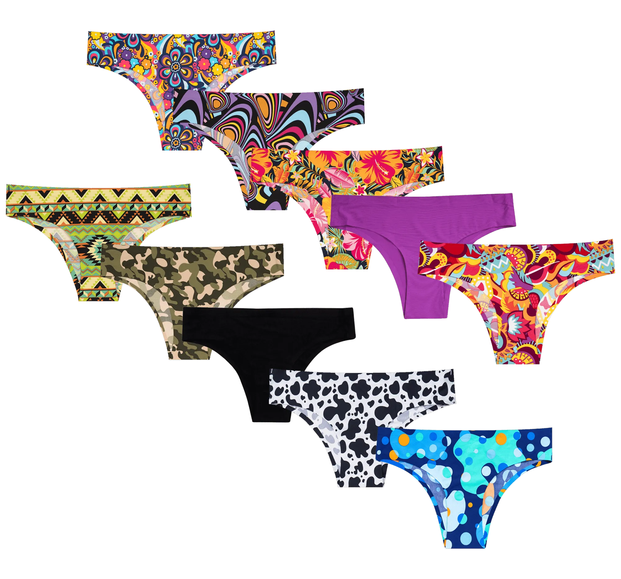 Spring Glow Bundle - Ladies Seamless Brazilian Briefs 10 Pack