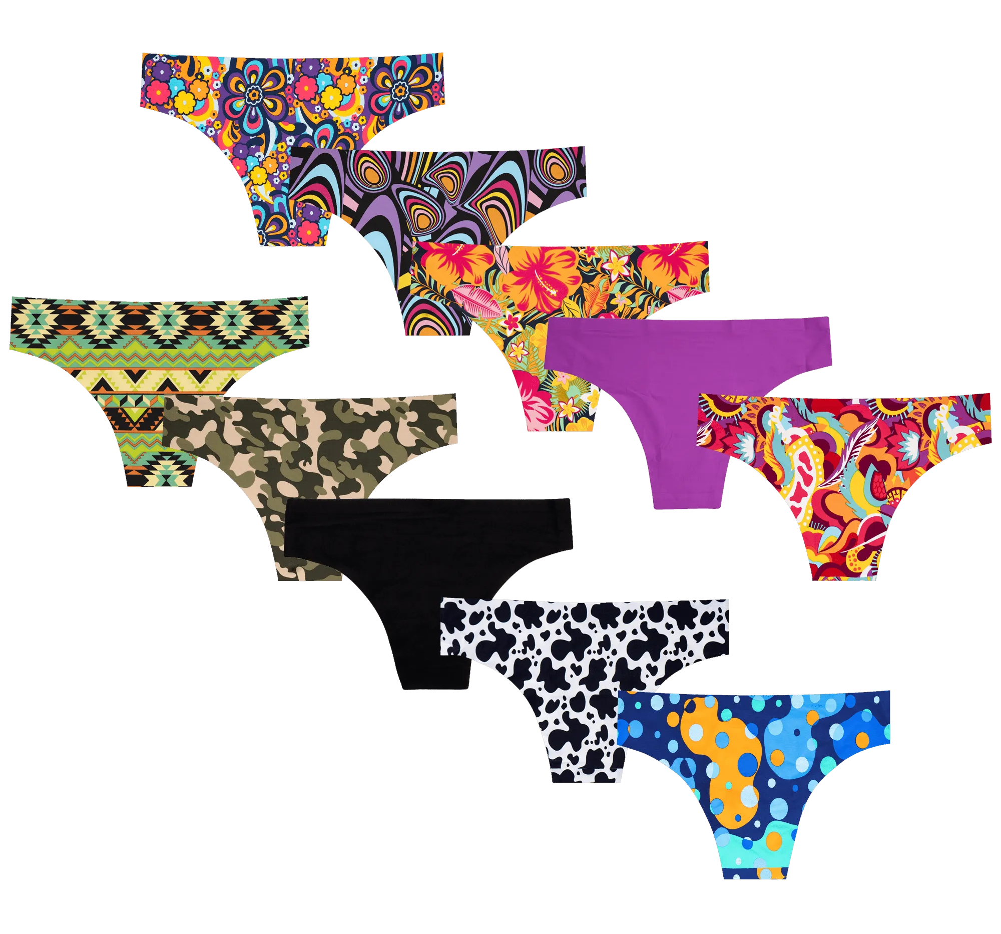 Spring Glow Bundle - Ladies Seamless Brazilian Briefs 10 Pack