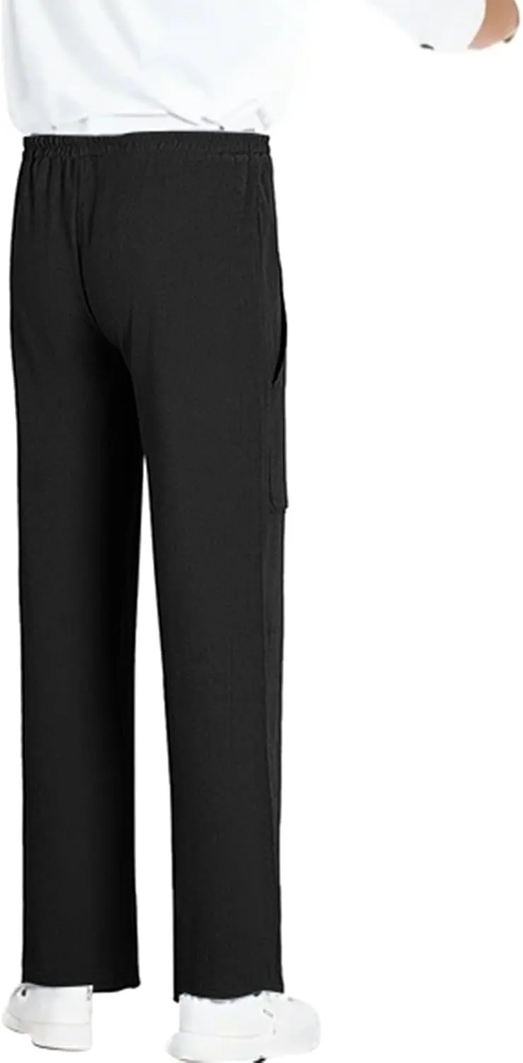 Summer Men's Cargo Multi-Pocket Big & Tall Casual Pants Cotton Hemp Loose Drawstring Leg Pants 2025