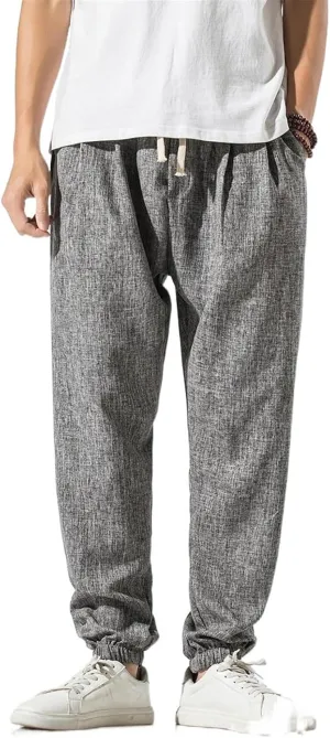 Summer Plus Size Plain Cotton-Linen Harem Pants - Loose Style Japanese-Inspired Casual Trousers