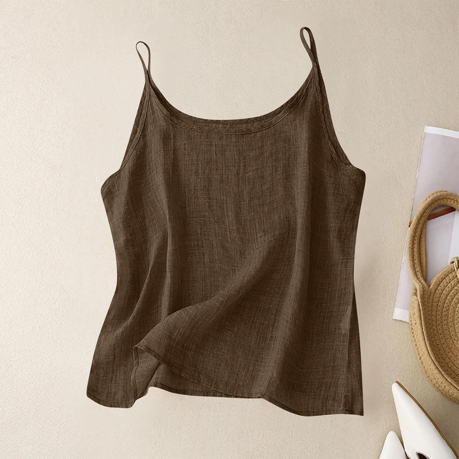Tank Top for Women Plus Size,Summer Casual Camisole Tops Loose Fit Comfy Soft Sleeveless Tshirts Blouses 2025