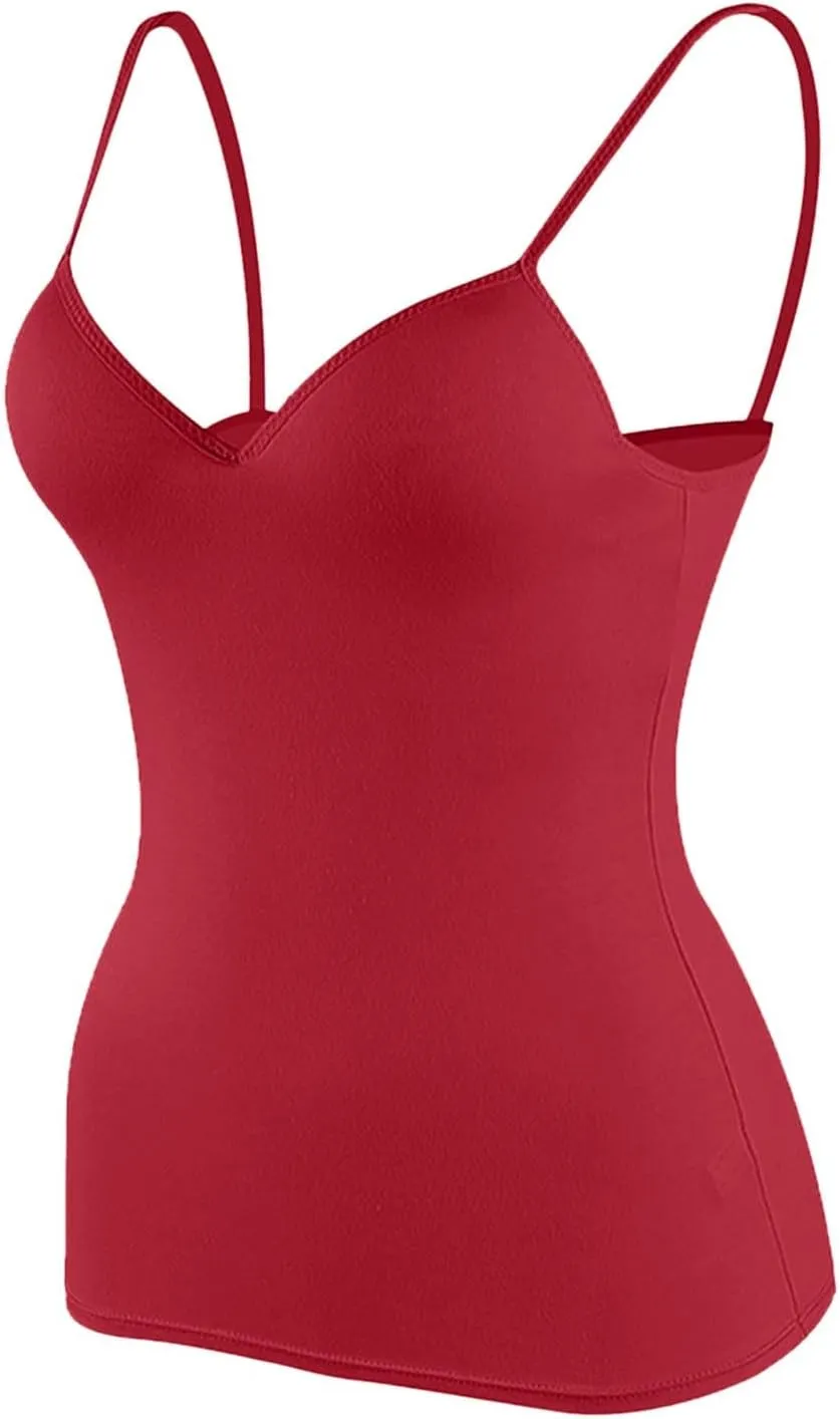 Tank Top for Women with Built in Bra 2025 Summer Slim Sexy Camisole Tops Casual Comfy Yoga Workout Padded Shirts