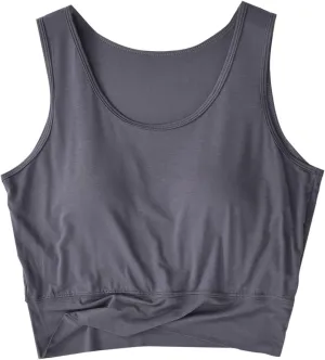 Tank Top with Bra, Racerback Workout Yoga Cropped Tops Undershirt Cotton Camisole Workout Sports Padded Cami
