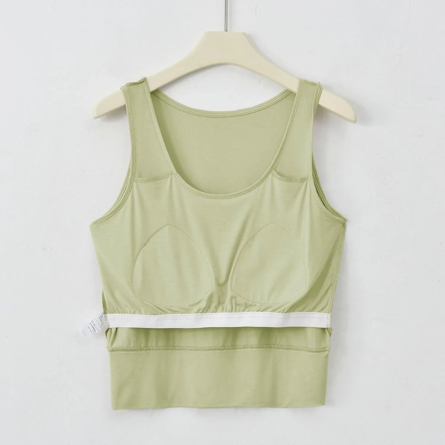 Tank Top with Bra, Racerback Workout Yoga Cropped Tops Undershirt Cotton Camisole Workout Sports Padded Cami