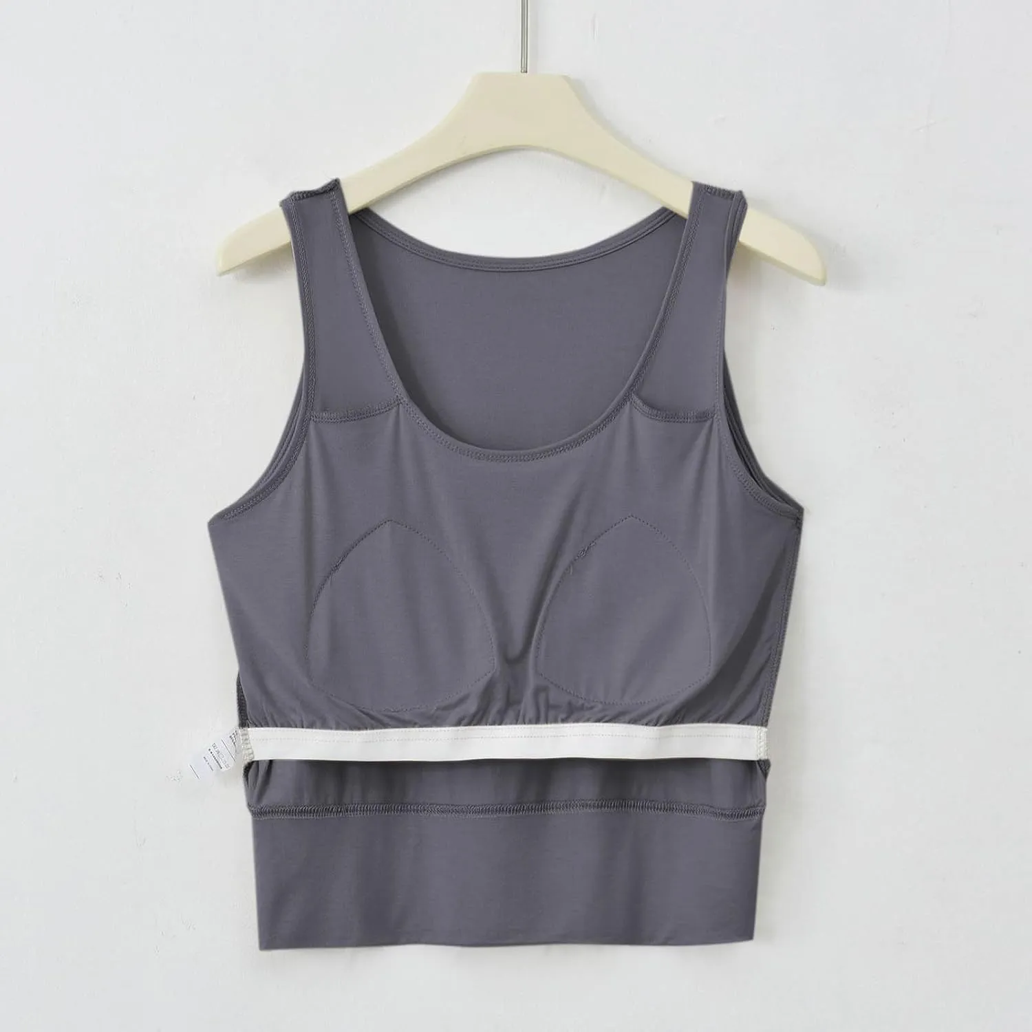 Tank Top with Bra, Racerback Workout Yoga Cropped Tops Undershirt Cotton Camisole Workout Sports Padded Cami