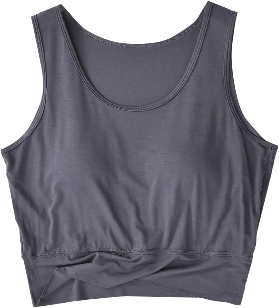Tank Top with Bra, Racerback Workout Yoga Cropped Tops Undershirt Cotton Camisole Workout Sports Padded Cami