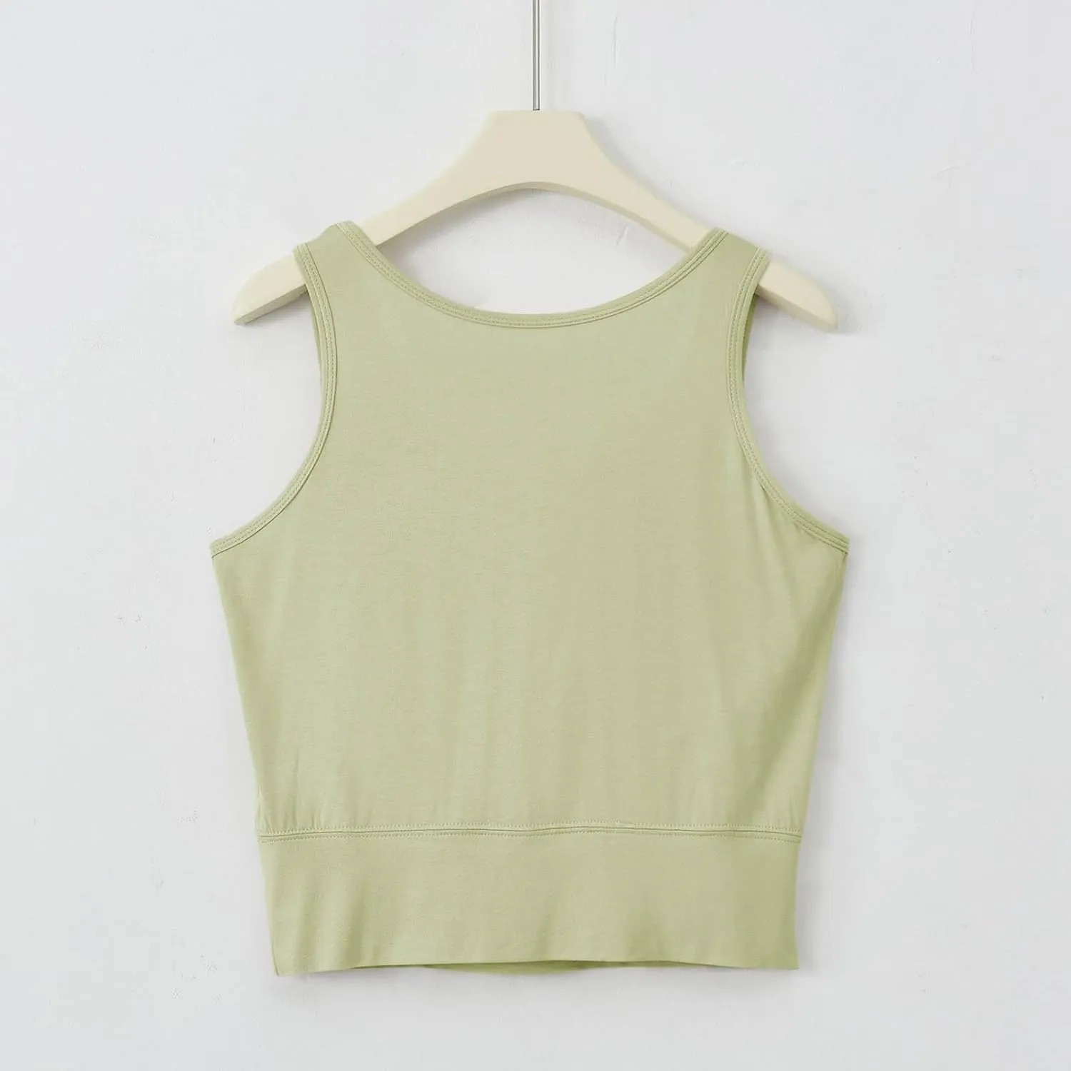 Tank Top with Bra, Racerback Workout Yoga Cropped Tops Undershirt Cotton Camisole Workout Sports Padded Cami