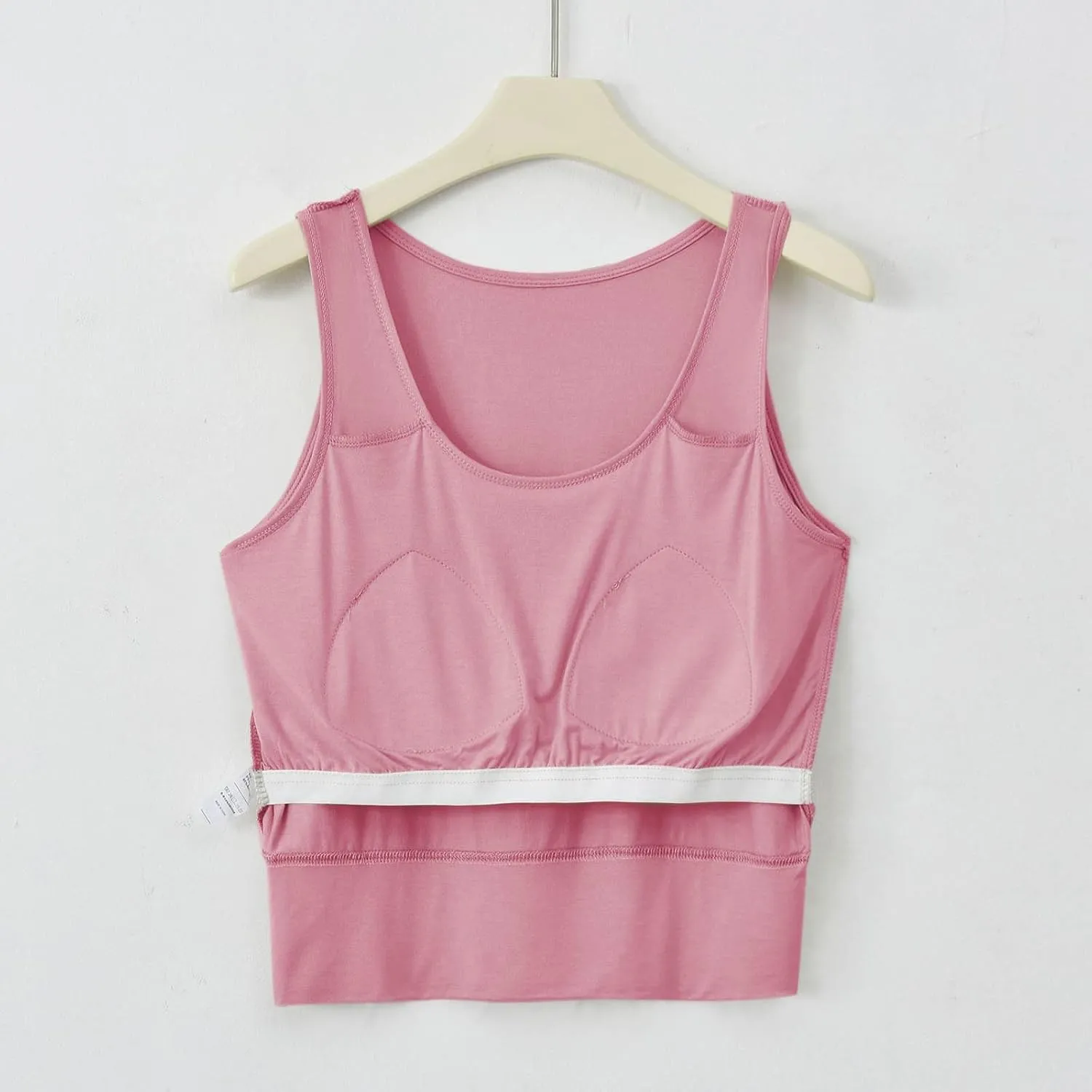 Tank Top with Bra, Racerback Workout Yoga Cropped Tops Undershirt Cotton Camisole Workout Sports Padded Cami