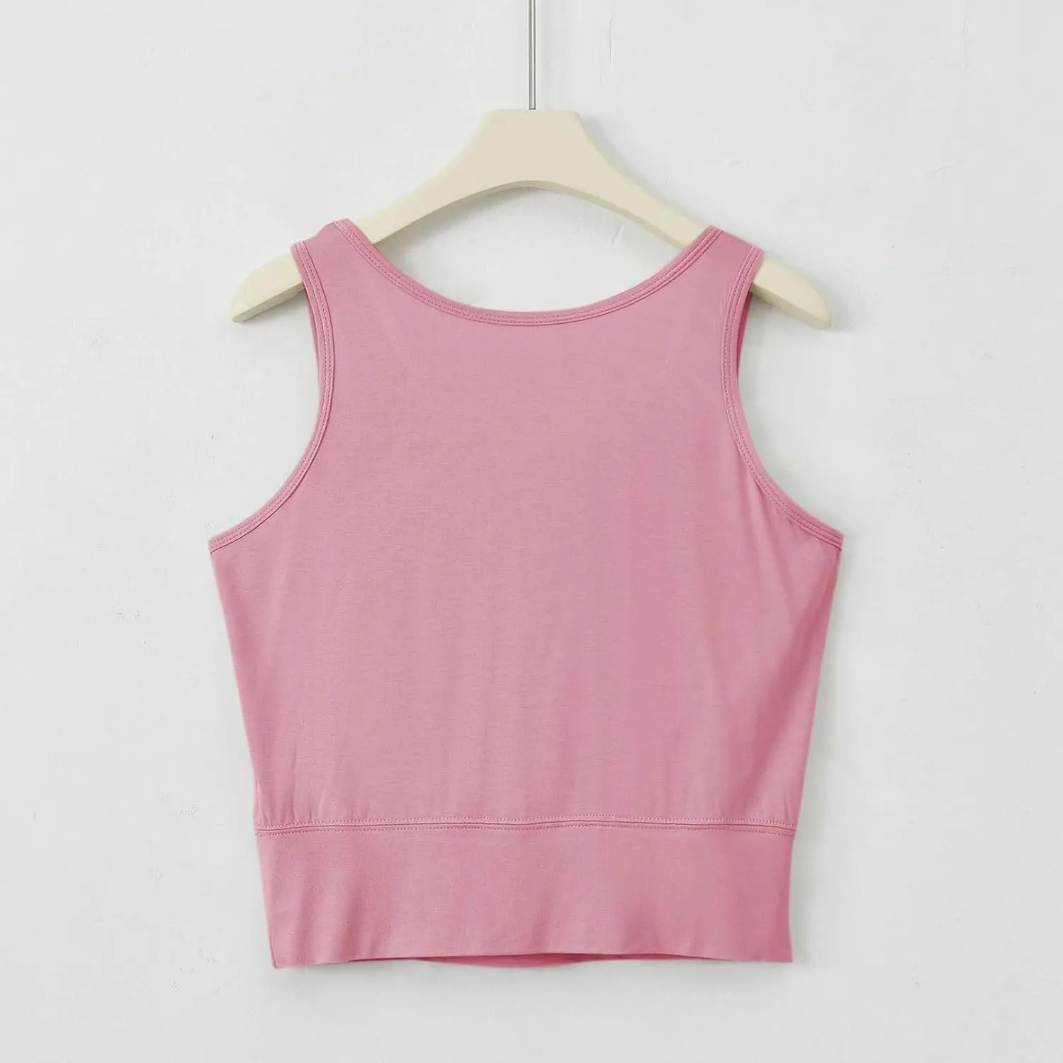 Tank Top with Bra, Racerback Workout Yoga Cropped Tops Undershirt Cotton Camisole Workout Sports Padded Cami