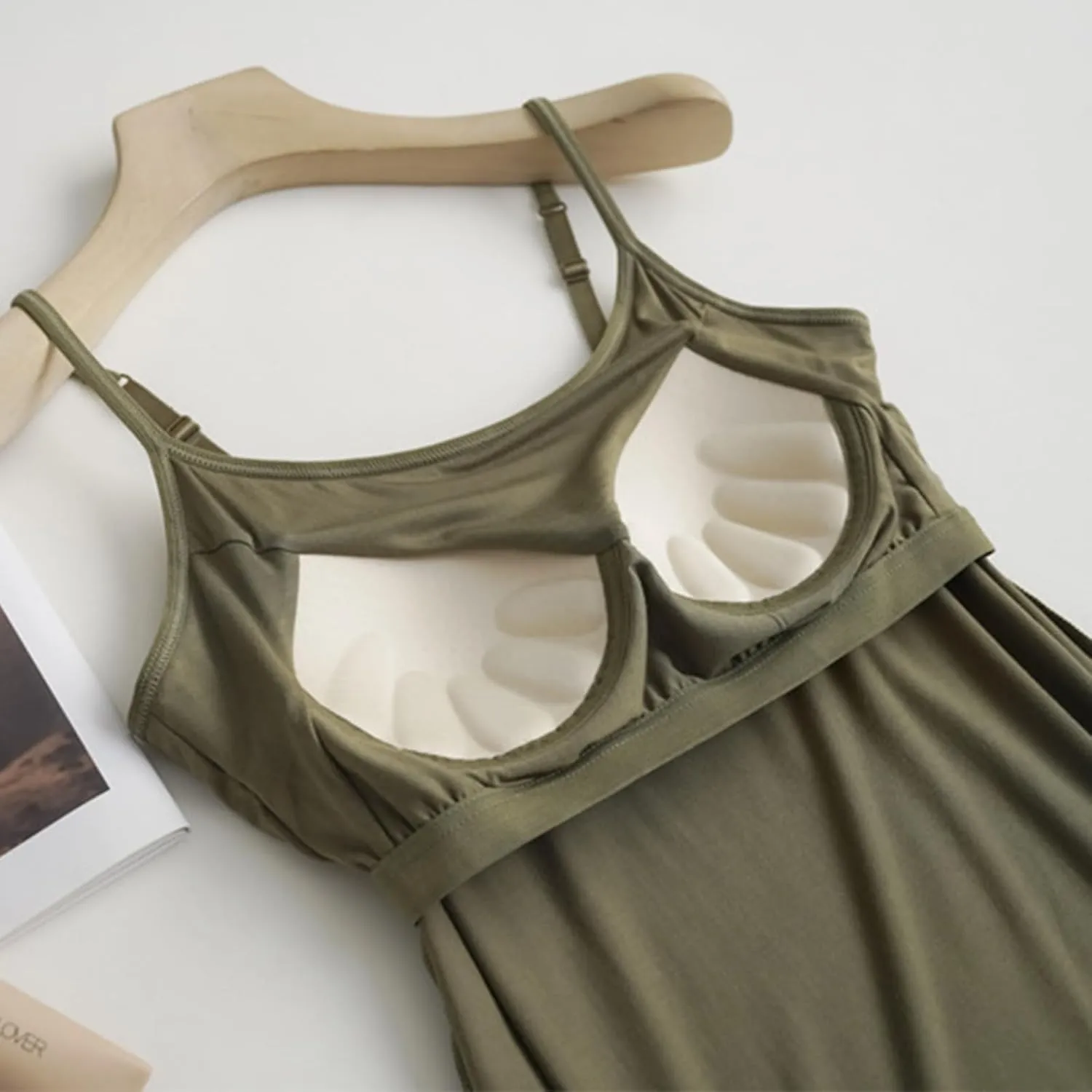 Tank Top with Built in Bra for Women Summer Casual Sexy Cotton Spaghetti Strap Plus Size Wireless Yoga Camisole Tops