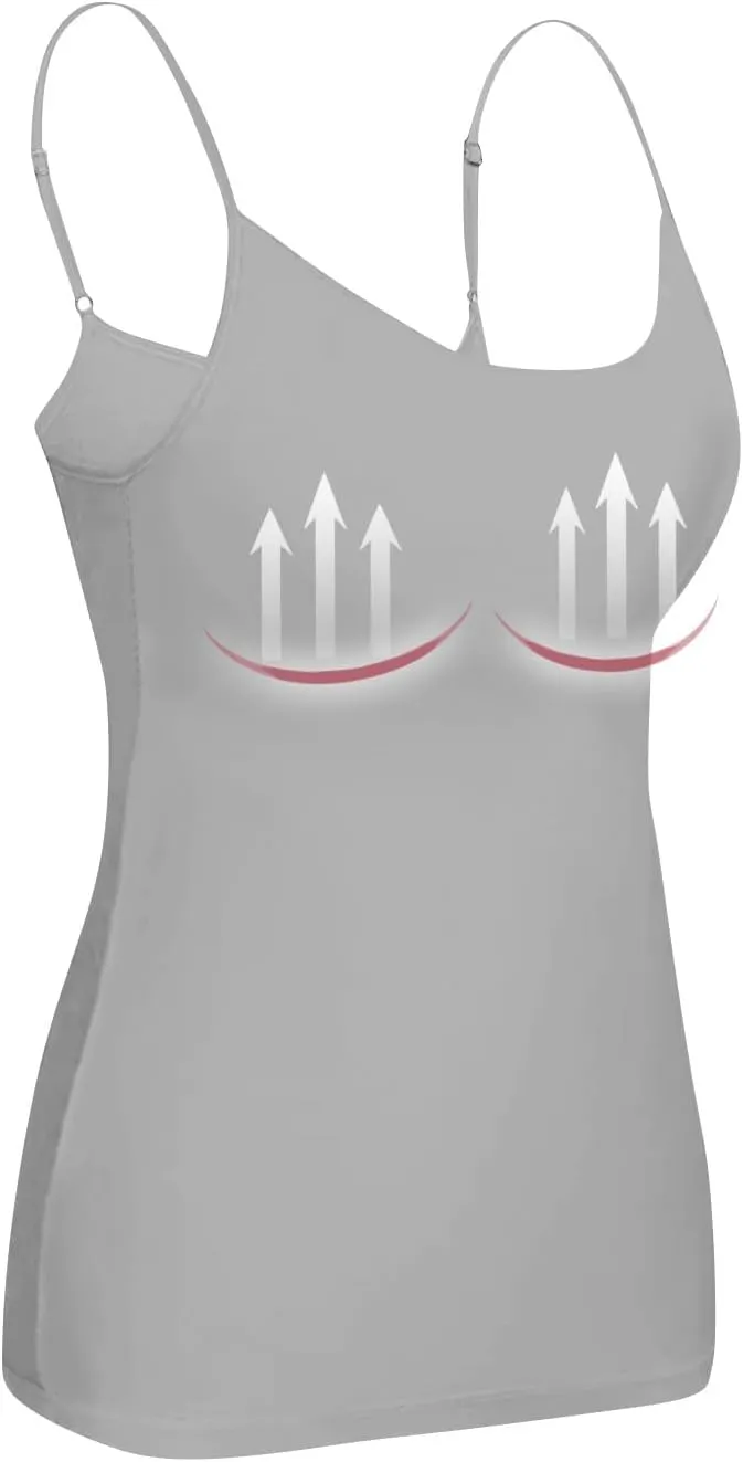 Tank Top Women Athletic Built in Bra Adjustable Spaghetti Strap 2025 Cami Tops Summer Shirts Sleeveless Under Clothes