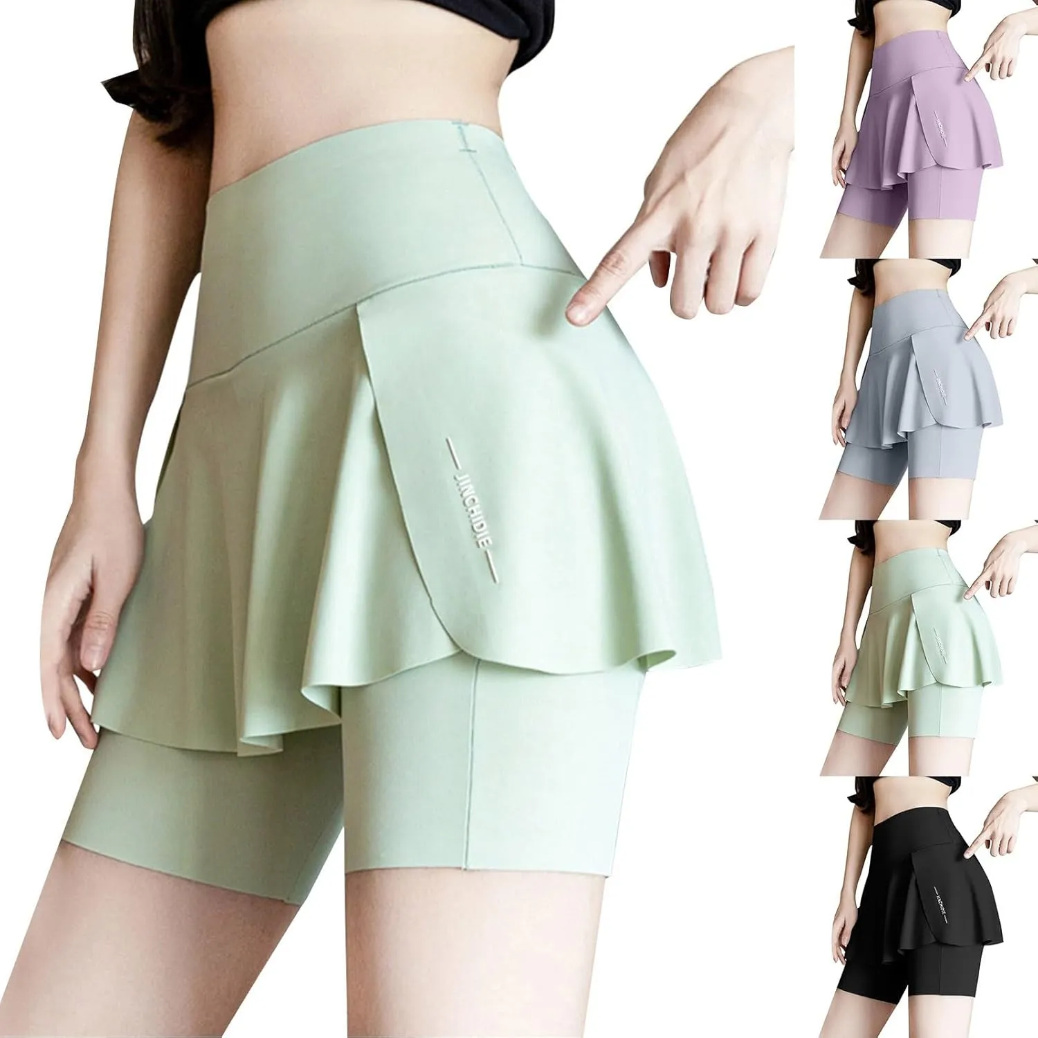 Tennis Skirt for Women with Pockets Shorts High Waisted Athletic Skorts Running Workout Skirts 2 in 1