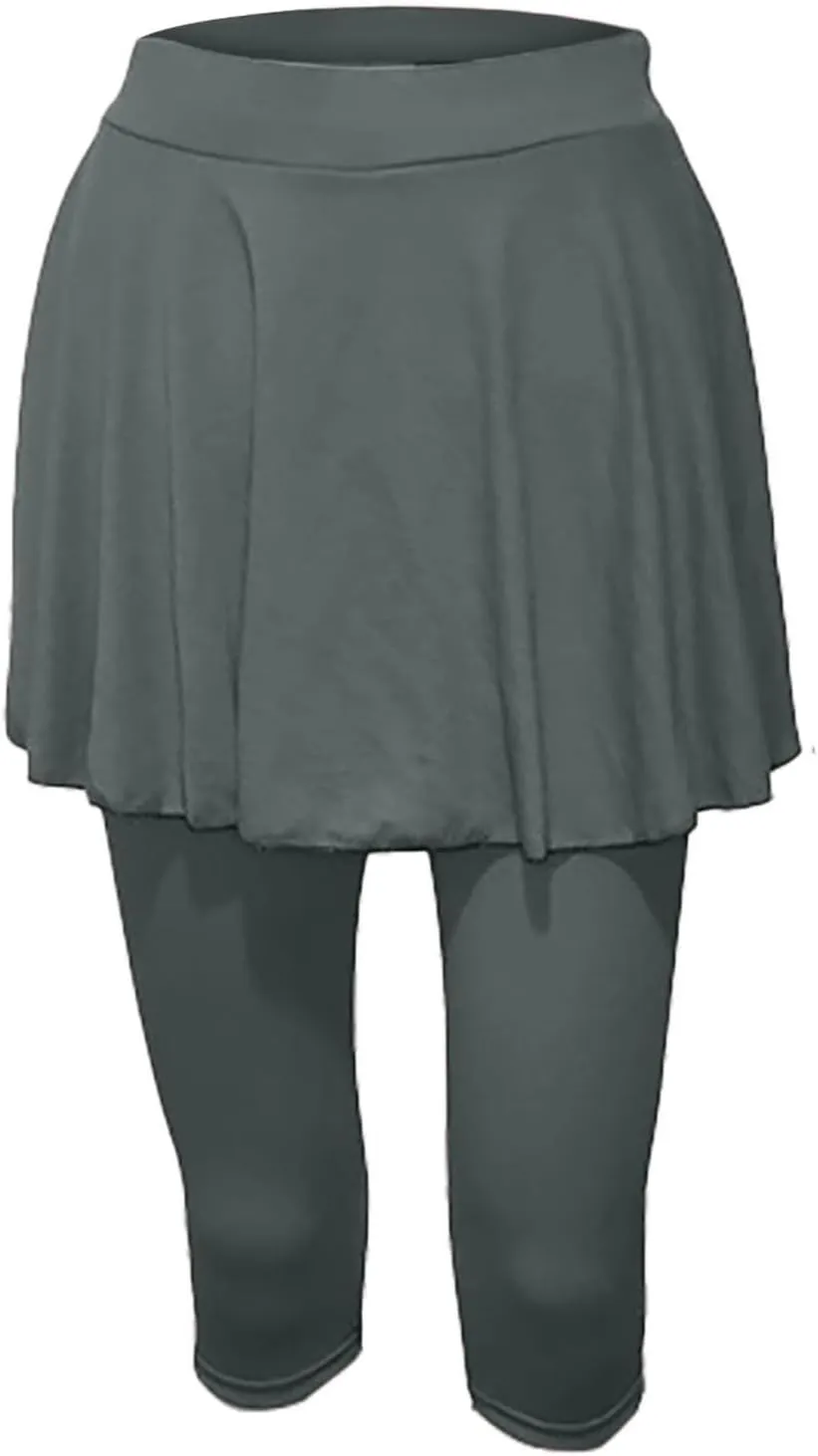 Tennis Skirts for Women Yoga Golf Pants Skorts Womens Capri Leggings with Pockets Skirted Gym Legging with Athletic Skirt