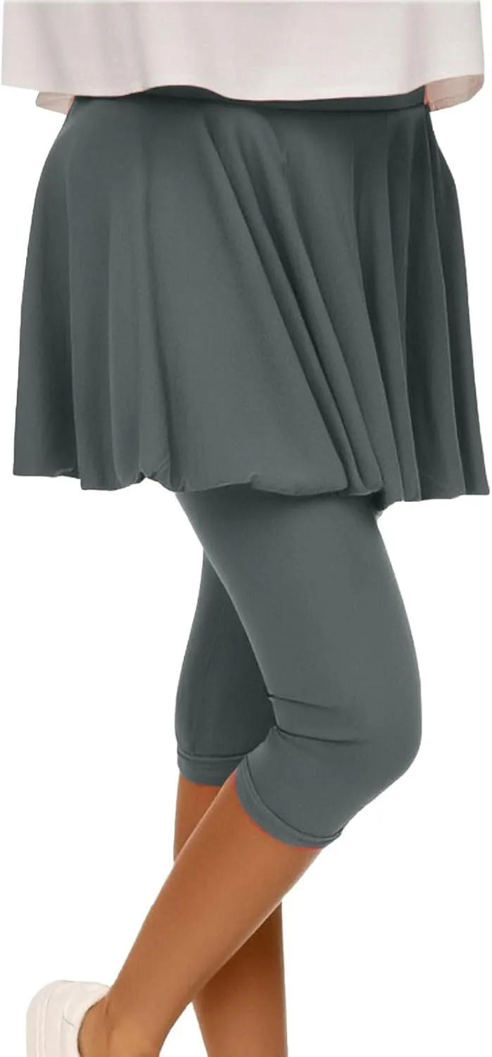 Tennis Skirts for Women Yoga Golf Pants Skorts Womens Capri Leggings with Pockets Skirted Gym Legging with Athletic Skirt