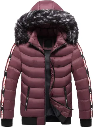The Day on Clearance Deals Men Faux Hooded Cotton Padded Outerwear and Coats Mens Raincoats with Hood in Law Birthday Gifts Cold Weather Hoodie Jackets for Men Sport Apparel
