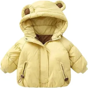 Toddler Baby Boys Girls Winter Warm Coat Hooded Down Jacket Outerwear Cotton Clothing Padded Hoodie Coat