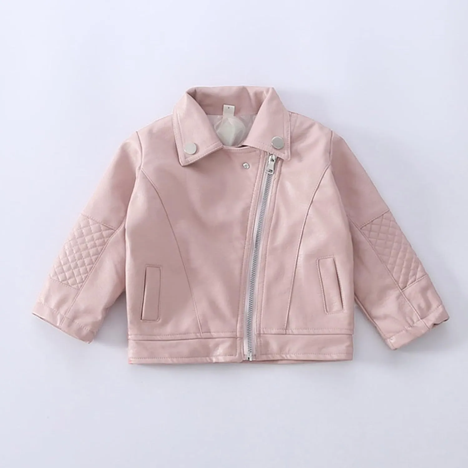 Toddler Girls Faux Leather Jacket Coats for Kids Motorcycle Biker Leather Jackets Outerwear Fall Fashion Clothes