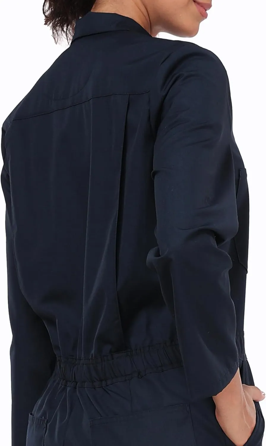 wantdo Coveralls for Women, Snap-Front Cotton Work Jumpsuits Twill Action Back