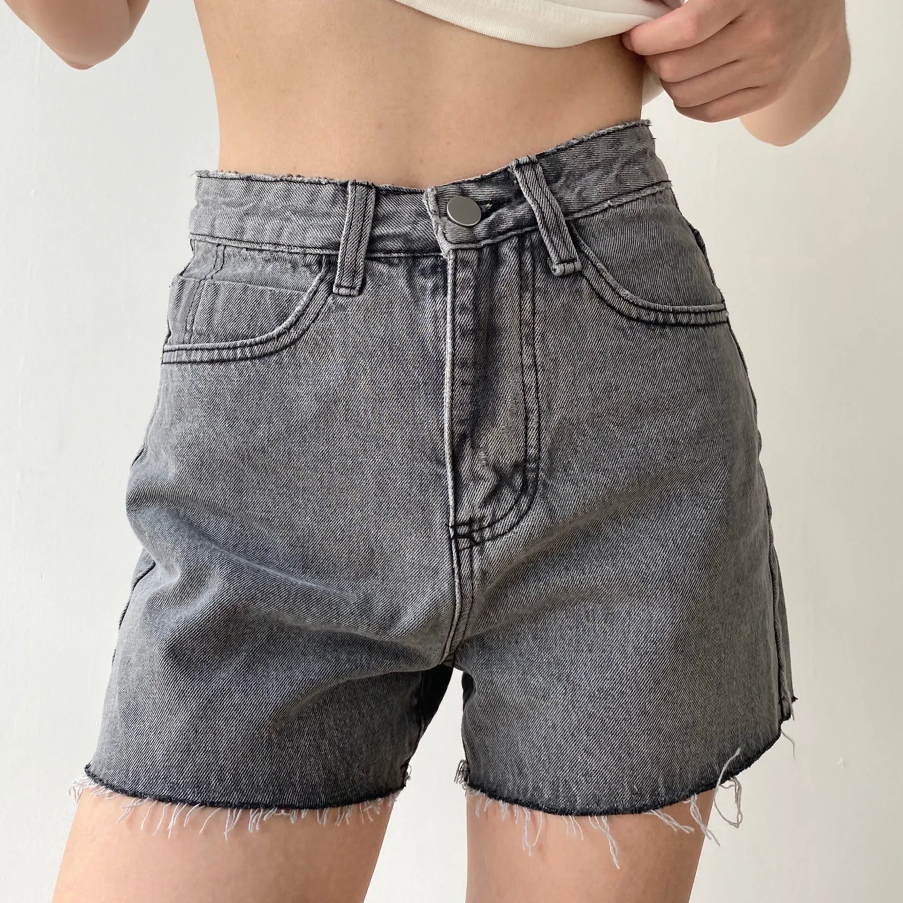 Wenkouban - 90s Cowboy Denim Shorts