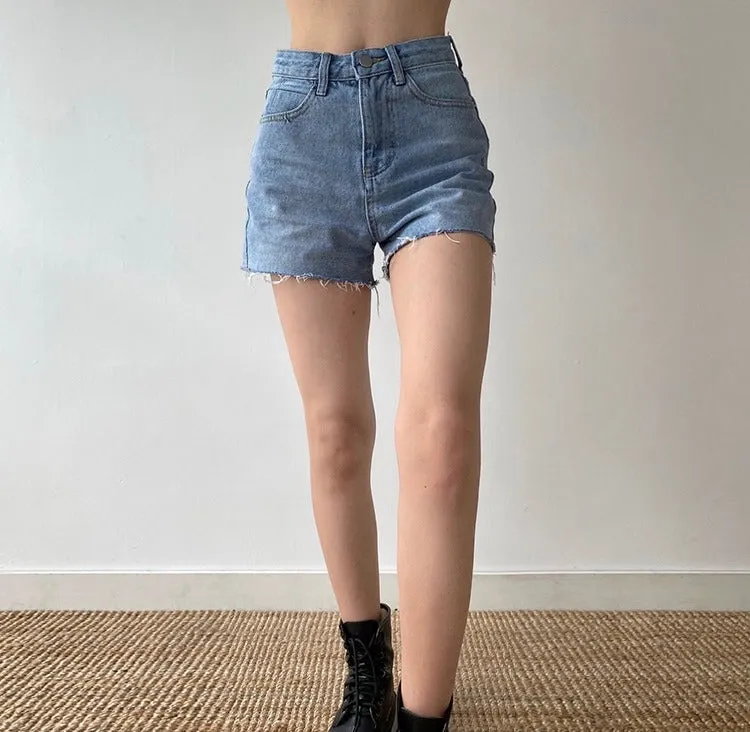 Wenkouban - 90s Cowboy Denim Shorts