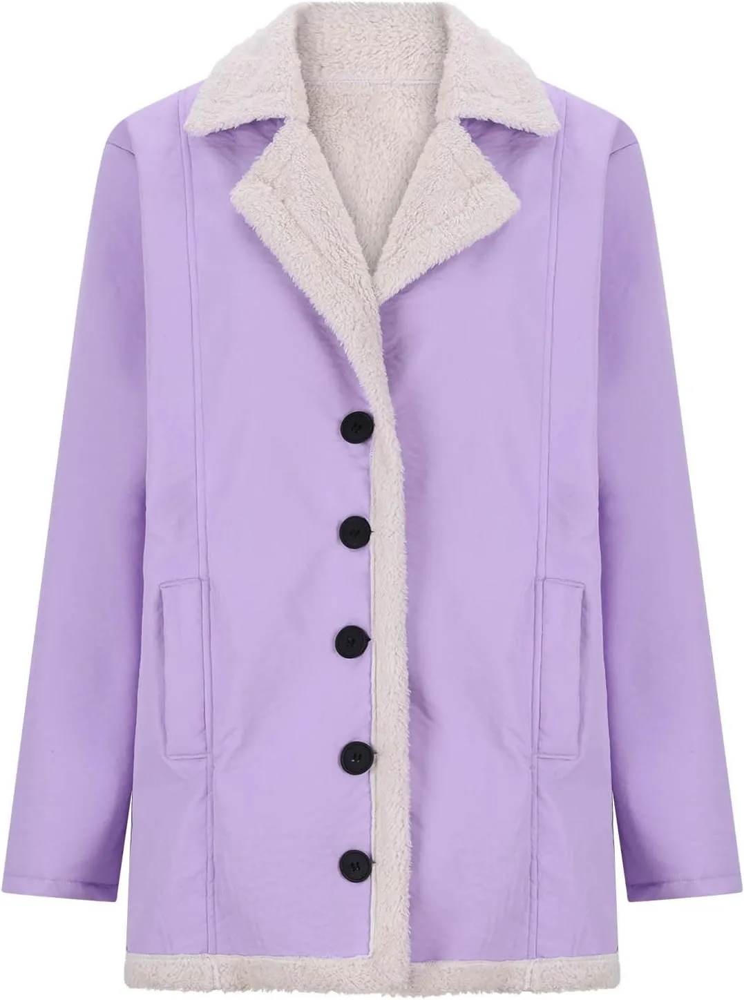 Winter Jackets For Women Trendy Fuzzy Fleece Sherpa Lined Denim Barn Coat Casual Suede Faux Shearling Mid Jean Jacket