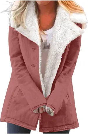 Winter Jackets For Women Trendy Fuzzy Fleece Sherpa Lined Denim Barn Coat Casual Suede Faux Shearling Mid Jean Jacket