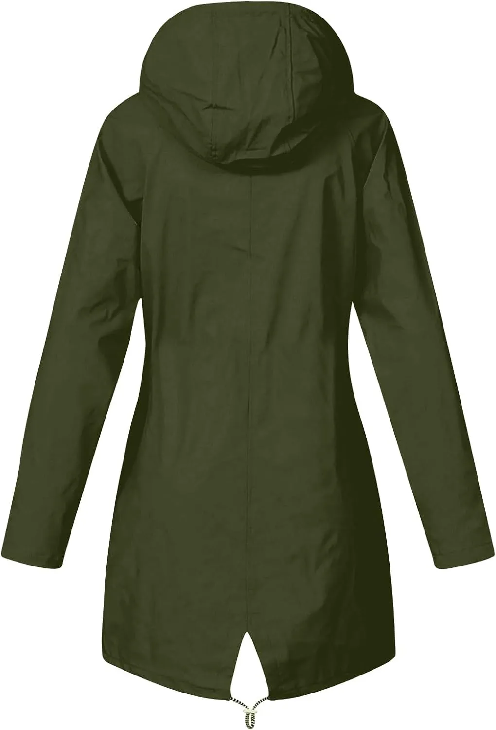 Wkishenl Rain Jacket Women Travel Waterproof Long Rain Coats Lightweight Hooded Windbreaker Trench Coats for Outdoor