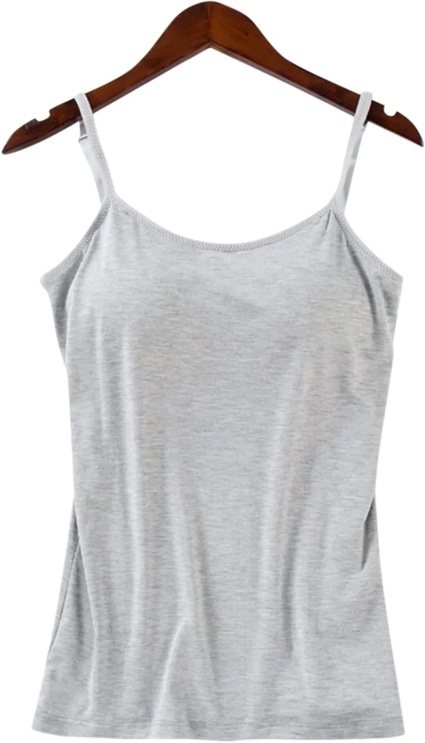 Women Camisoles Tank Top Trendy Basic Yoga Vest with Built in Padded Cotton 2025 Summer Home Daily Casual Shirts