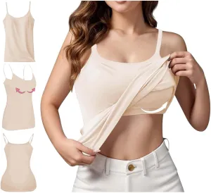 Women Camisoles Tank Top Trendy Basic Yoga Vest with Built in Padded Cotton 2025 Summer Home Daily Casual Shirts
