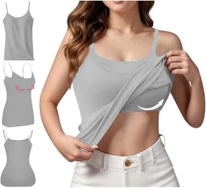 Women Camisoles Tank Top Trendy Basic Yoga Vest with Built in Padded Cotton 2025 Summer Home Daily Casual Shirts