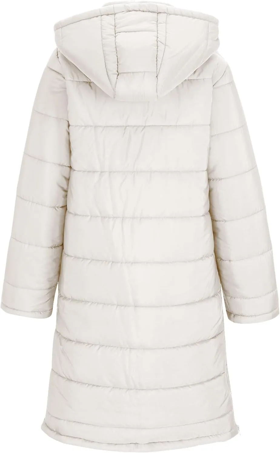 Women Long Puffer Coat Winter Warm Long Sleeve Padded Down Quilted Jackets Fashion Hooded Coats Lightweight Parka Jacket