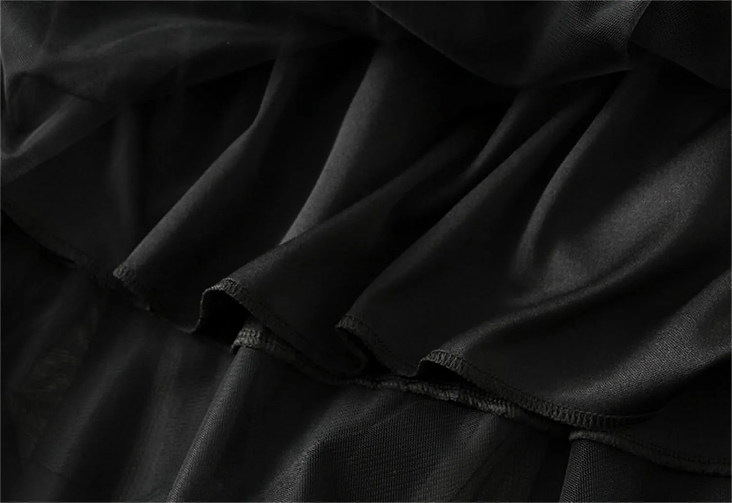 Women Tutu Skirt Layered Tulle Elastic High Waist Skirt Fluffy Irregular Hem Pleated A-line Midi Skirt Casual
