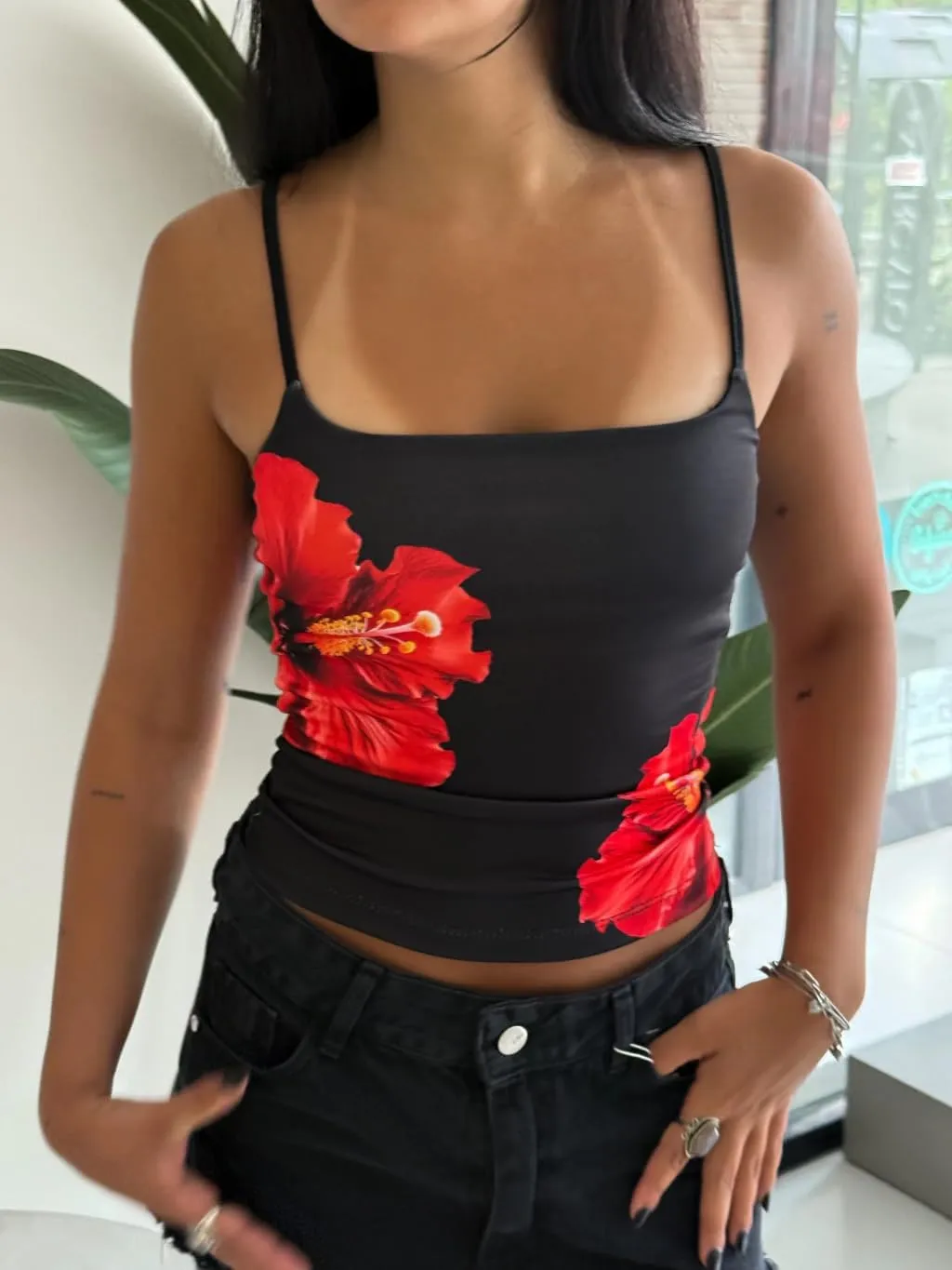 Women Y2k Floral Print Tank Top Vintage Sleeveless Crop Camisole Spaghetti Strap Aesthetic Going Out Top
