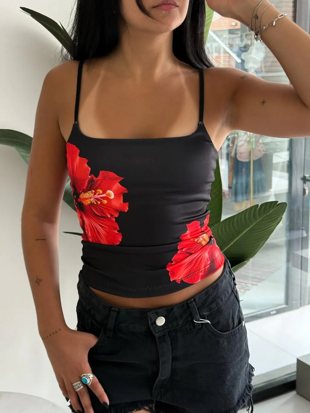 Women Y2k Floral Print Tank Top Vintage Sleeveless Crop Camisole Spaghetti Strap Aesthetic Going Out Top