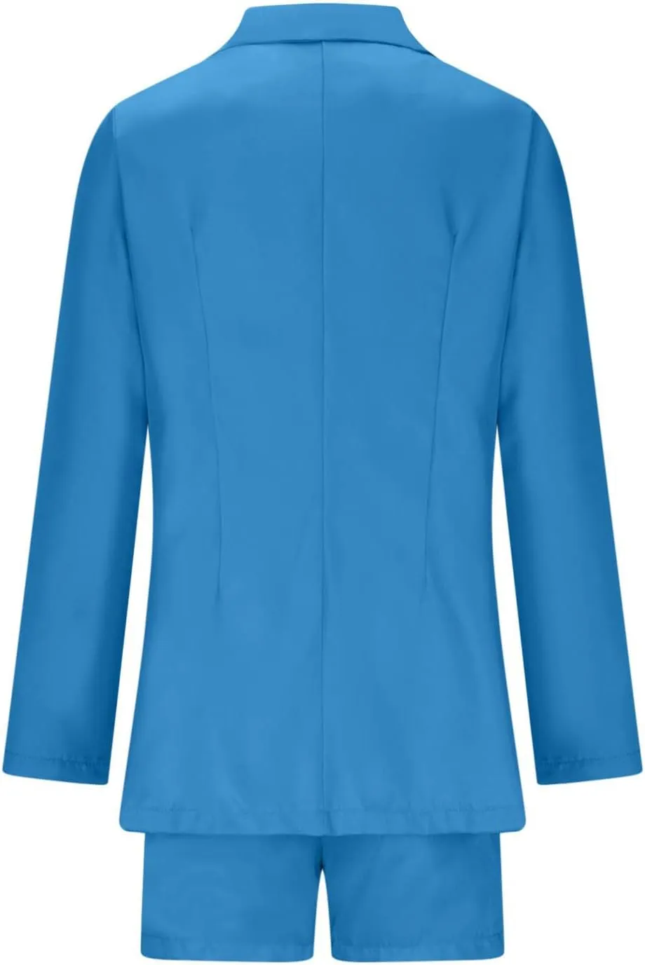 Women's 3 Piece Office Work Suit Set Long Sleeves Blazer  Shorts with Belt Solid Casual Lapel Front Open Cardigan