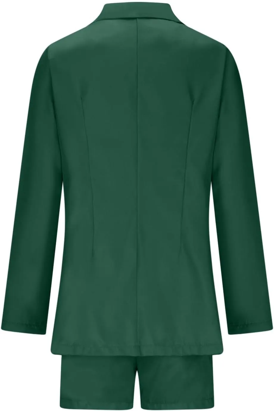 Women's 3 Piece Office Work Suit Set Long Sleeves Blazer  Shorts with Belt Solid Casual Lapel Front Open Cardigan