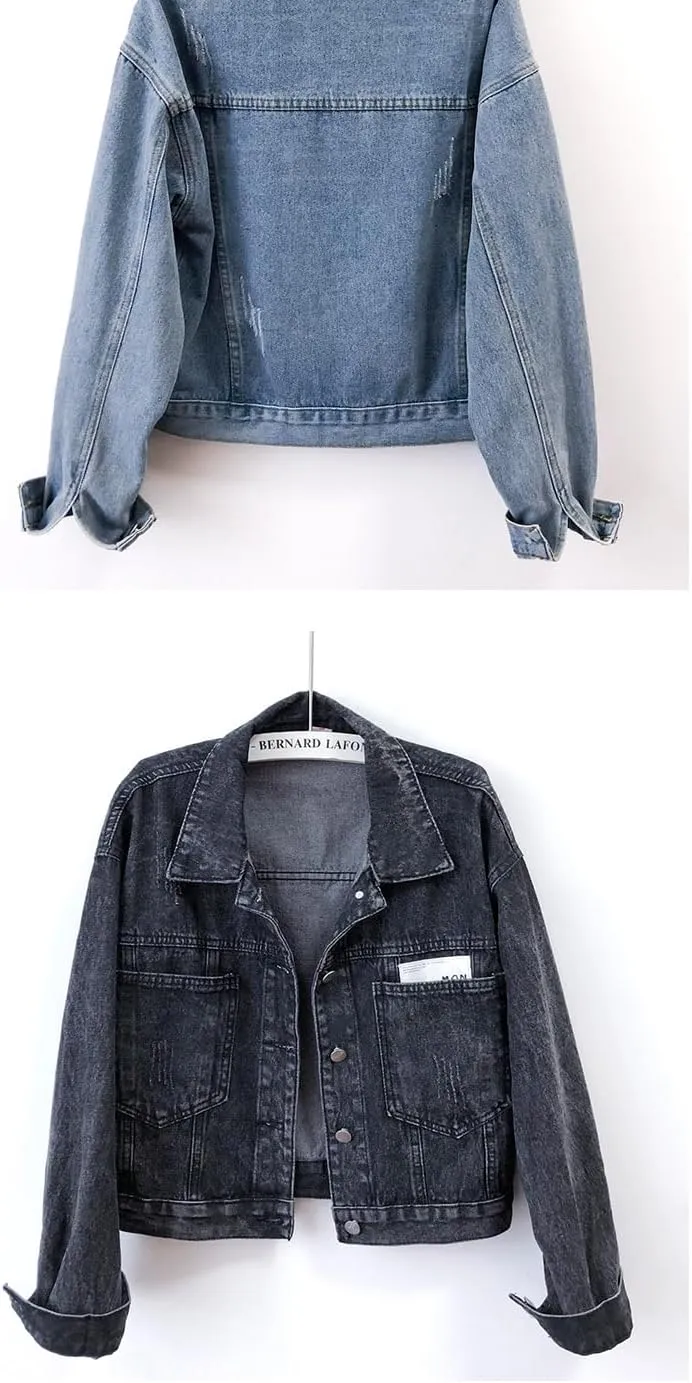 Women's casual denim jacket spring and summer long-sleeved top