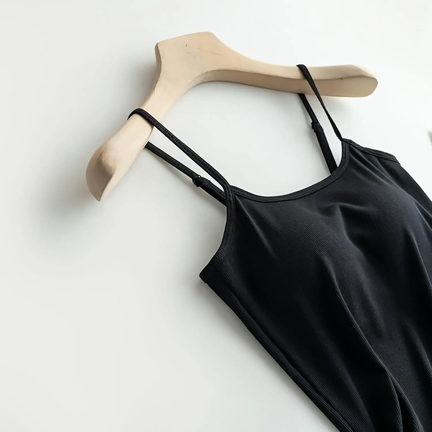 Women'S Cotton Tank Top with Shelf Bra Adjustable Wider Strap Camisole Basic Cami Tanks Sleeveless Layer Top