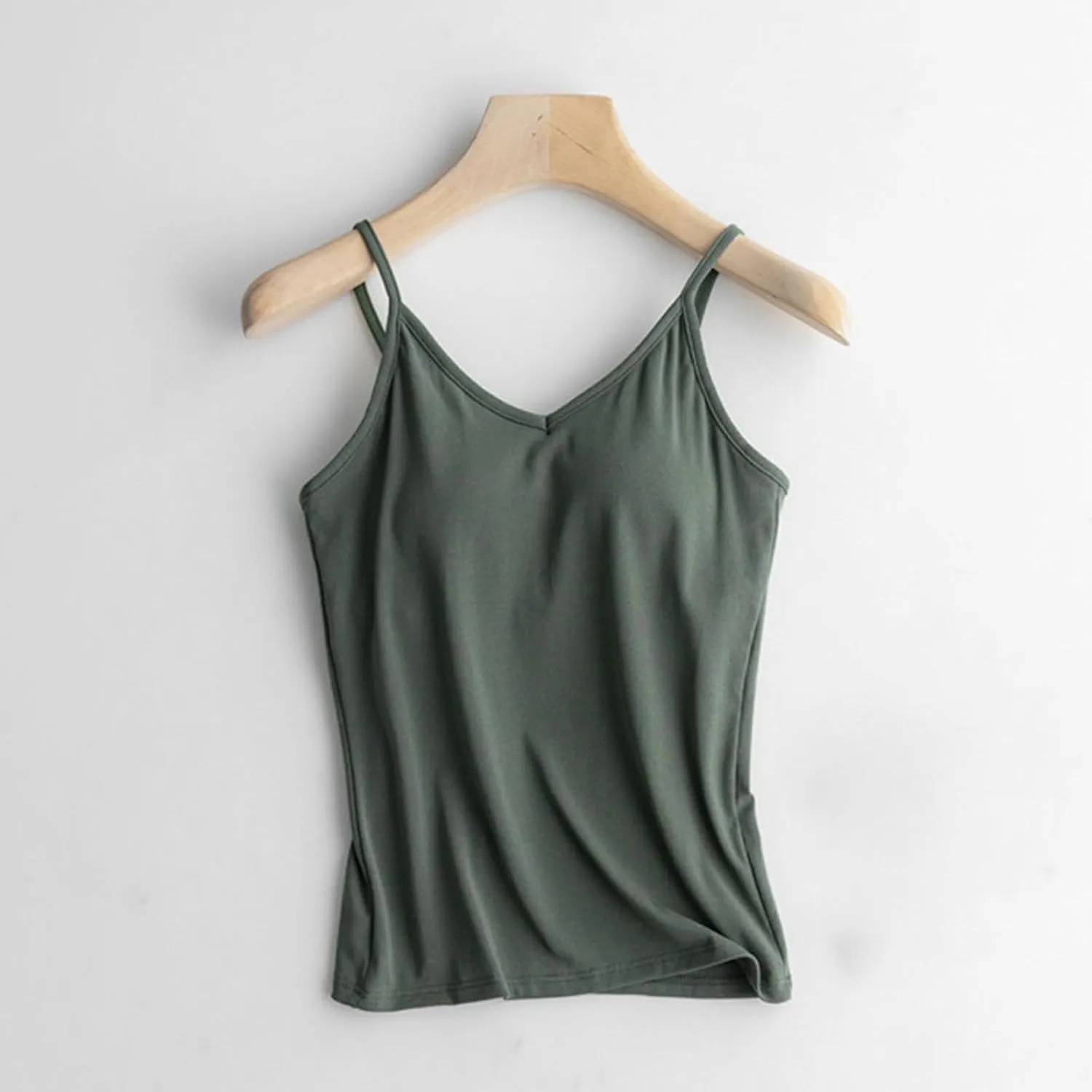 Women'S Cotton Tank Top with Shelf Bra Adjustable Wider Strap Camisole Basic Cami Tanks Sleeveless Layer Top