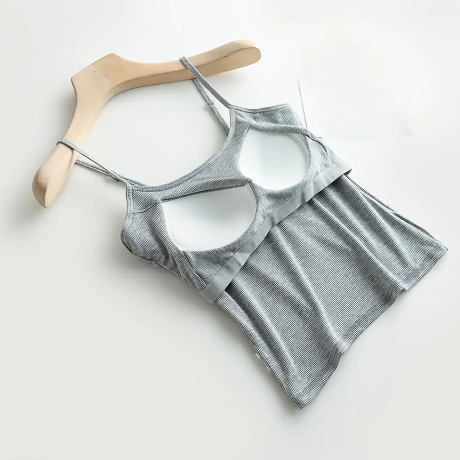 Women'S Cotton Tank Top with Shelf Bra Adjustable Wider Strap Camisole Basic Cami Tanks Sleeveless Layer Top