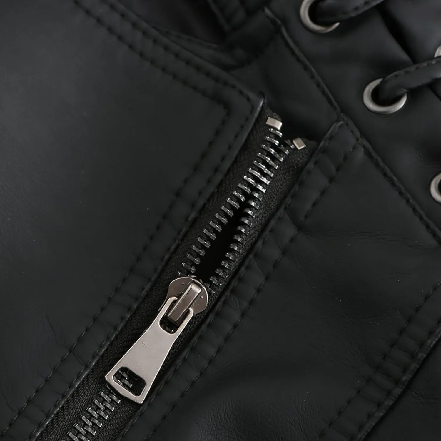 Womens Cropped Faux Leather Jackets Plus Size Slim Fit Moto Bike Coats Lapel Fashion Zipper Motorcycle Suit Jacket